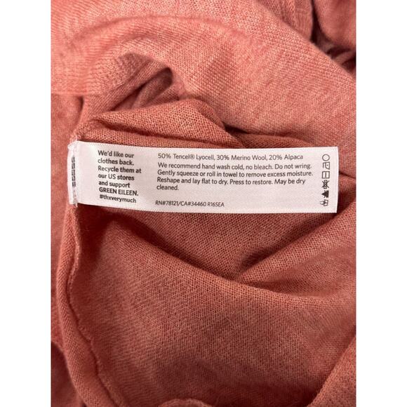 Eileen Fisher Sweater Large Womens Merino Wool Alpaca Fine Knit Tunic Dusty Pink - Picture 8 of 8